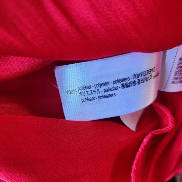 Zara 100% Polyester Maxi Dress Women Size XS Red V-Neck Sleeveless Zip - Picture 8 of 11